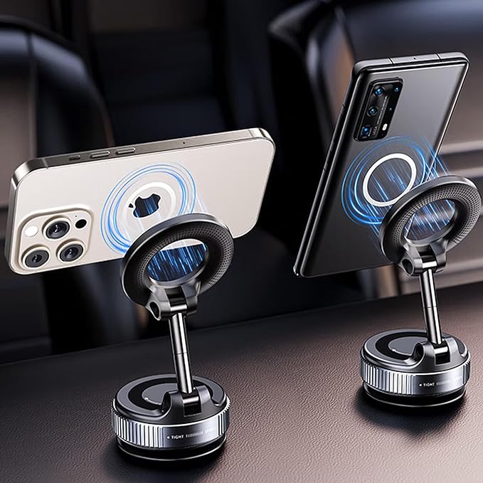 Car Phone Holder for Magsafe 360° Adjustable Car Phone Mount [78+LBS Strongest Suction & 2400gf Magnetic] Phone Holders for All Car for iPhone 17 Pro Max 16 15 14 13 12 Air Plus (Black)