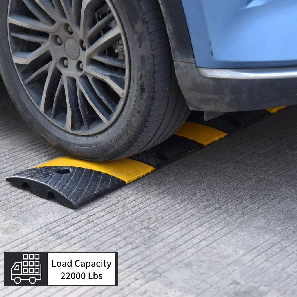 1 Pack 72 Inch Heavy Duty Rubber Speed Bump Ramp – Cable Protector, Driveway Garage Road Parking Lot Safety Control, Durable Anti-Slip Traffic Hump