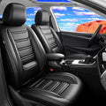 Fit CX-3 Car Seat Covers (Front Pair) for Select Mazda CX3 2016-2024, Premium Full Coverage Leather, Airbag Compatible, Waterproof All Weather Breathable Seat Protector, Black