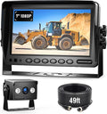 ZEROXCLUB 7" 1080P Wired Rear View Backup Camera System, Dual Split Screen IP69K Waterproof Reverse Camera, Vibration-Proof 10G for Tractor, Truck, Trailer, Combine, Heavy Equipment, BH701