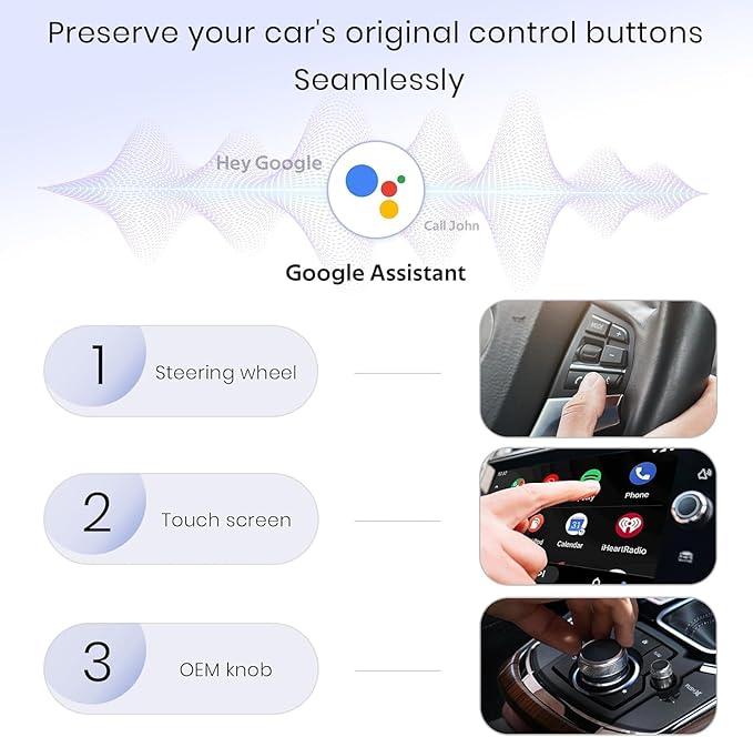 Wireless Android Auto Adapter for Android, Convert Wired to Wireless, Mini Size with Extension USB-C/Type-C, Stable Control & No Delay, Supports Car Original Control