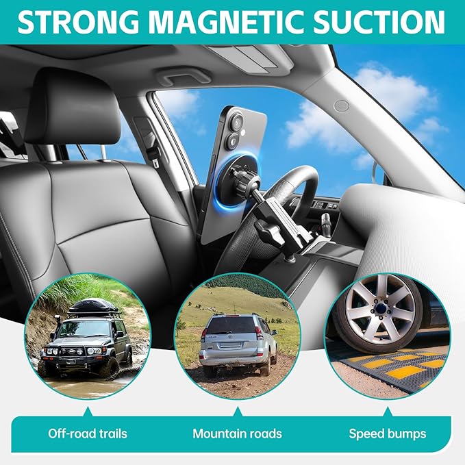 Upgraded Magnetic Phone Mount for 2010-2024 Toyota 4Runner Accessories, Magsafe Dash Phone Holder Multi-Mount Phone Stand with Three Mounting Positions for Smartphone for 4-Runner Accessories