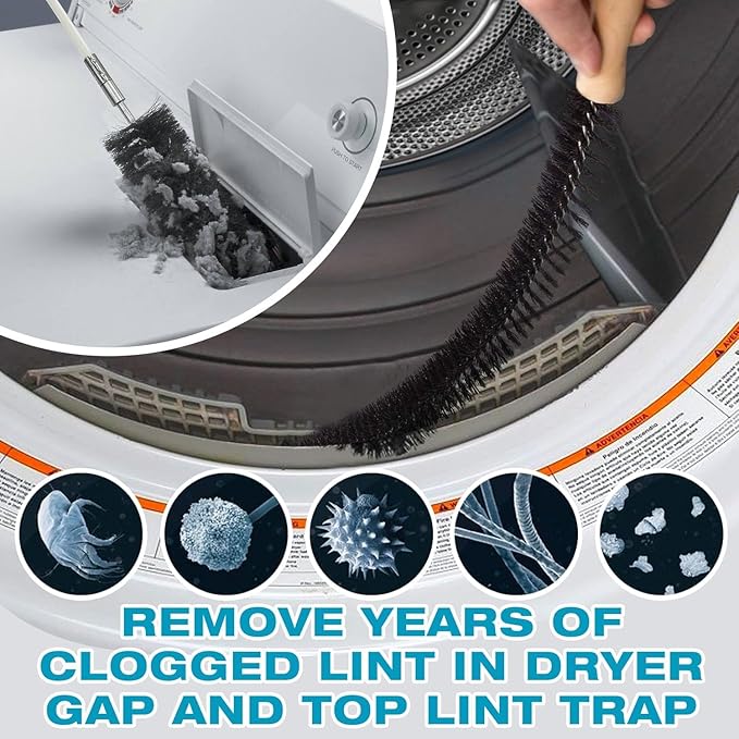 Sealegend 58-Pieces 40-Feet Dryer Vent Cleaner Kit, Dryer Cleaning Tools, Include Omnidirectional Blue Dryer Lint Vacuum Attachment, Dryer Vent Brush, Universal Vacuum & Dryer Adapters