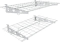 EVERHANGER Wall Mounted Garage Shelves, 2 x 4 ft Metal Storage Shelves, Heavy Duty Wall Shelving with Hooks, Holds Up to 220 Lbs, White