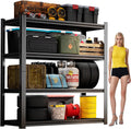 63"H Garage Shelving 2400LBS Capacity Heavy Duty Storage Shelves, Adjustable 4 Tier Metal Industrial Shelf for Kitchen, Utility Room, Warehouse and Basement,13.78'' Dx35.43'' Wx63'' H, Black