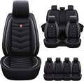 Car Seat Cover for Ford Explorer 2000-2025, Waterproof Durable Compatible Airbag, Premium Leather Seat Protector(5 Seats Standard,Black White)