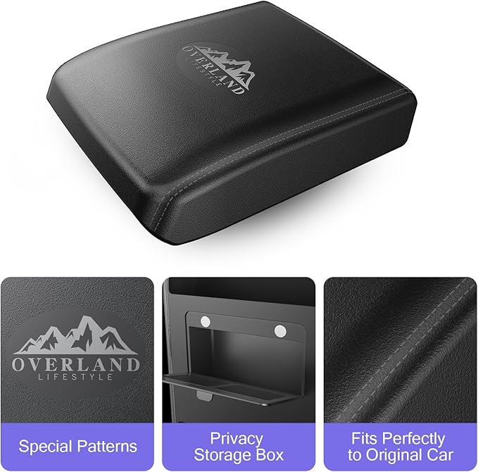 LUWU Center Console Cover Hidden Storage Box Compatible with 2025 2026 Toyota 4Runner Accessories Silicon Material Armrest Secret Arm Rest Cover Center Console Hidden Organizer Box (2 in 1 Design)
