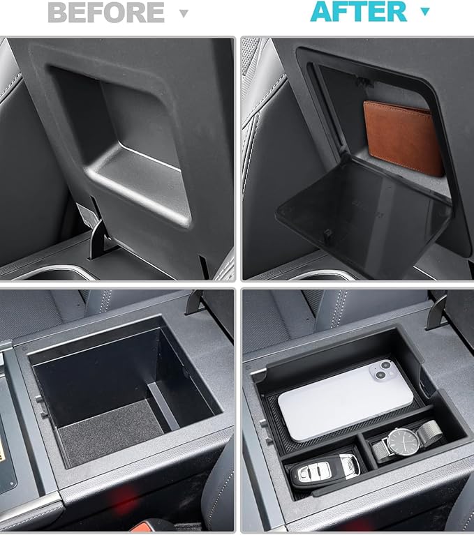 CDEFG 2Pcs for 2024 2025 2026 Lexus GX 550 Center Console Organizer Tray GX 550 Accessories Middle Console Tray Armrest Hidden Storage Box Arm Rest Secret Bin(Not for Cool Box)