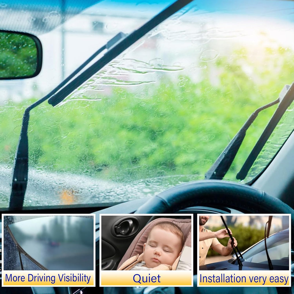 3 wipers Replacement for 2017-2021 2022 Kia Niro, Windshield Wiper Blades Original Equipment Replacement - 26"/16"/12" (Set of 3) U/J HOOK