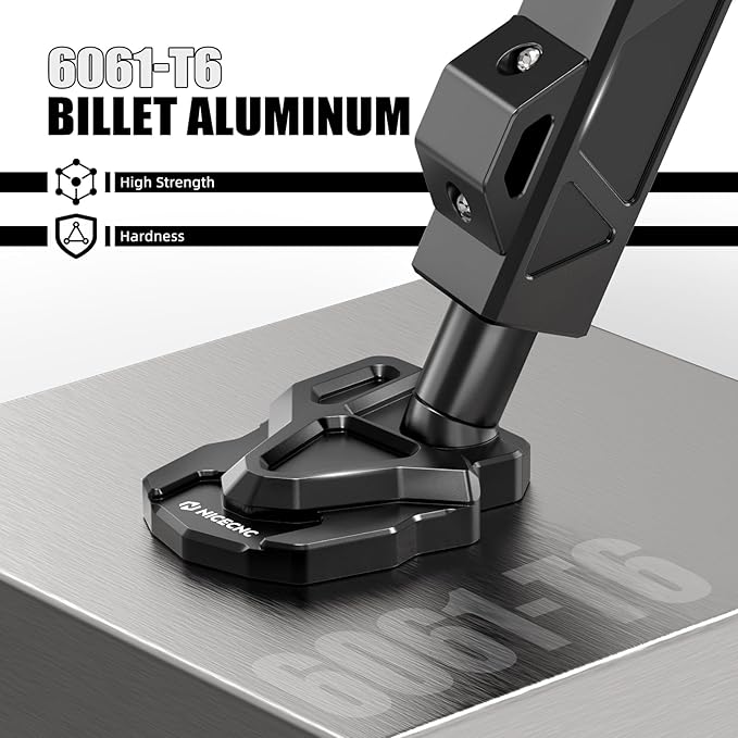 NICECNC Black Adjustable Side Stand Kickstand Compatible with Honda CRF1100L Africa Twin 2020-2026, CRF1100L Africa Twin Adventure Sports 2020-2026, Replacement for 50530-MKS-E01