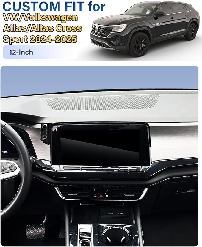 Phone Holder for VW Volkswagen Atlas/Altas Cross Sport 2024 2025 Accessories 12-Inch Screen Fixed Clip, Car Magnetic Phone Mount Compatible with MagSafe, Magnets Fast Wireless Charger Cell Phone Base