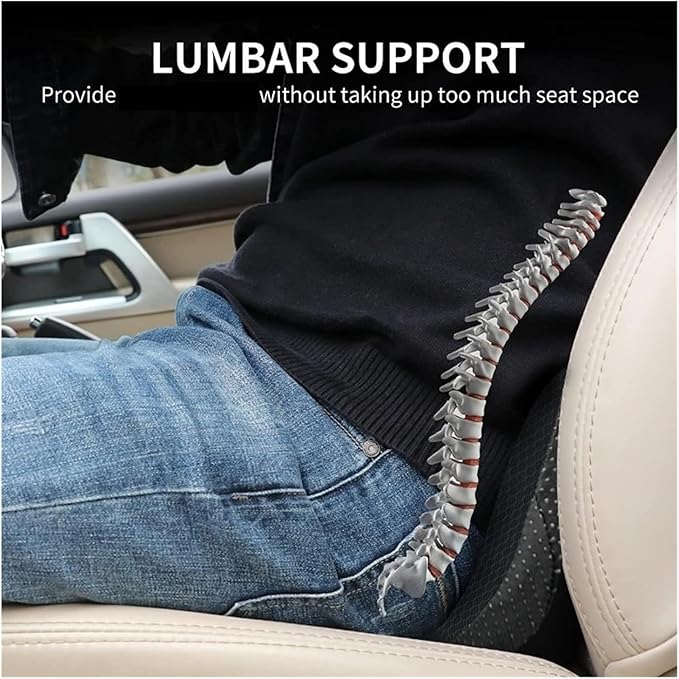 Universal Memory Foam Car Seat Cushion with Lumbar Support Pillow, Breathable Driver Comfort Pad