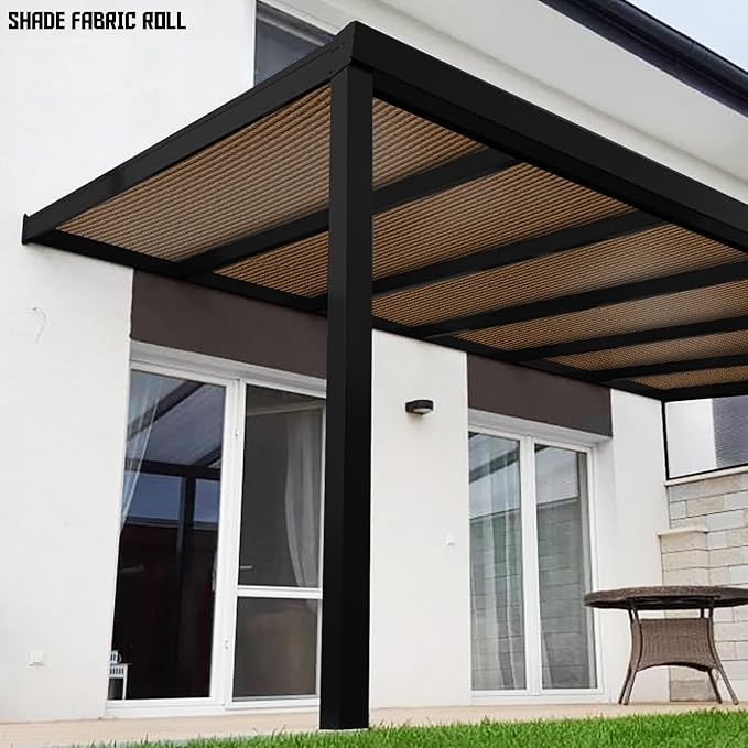 TANG Sun Shade Fabric Roll 8'x71' Shade Cloth for Garden Brown HDPE Mesh Shading Pergola Cover Replacement Canopy, 95% Blockage Sunshades for Outdoor Patio Backyard Plant