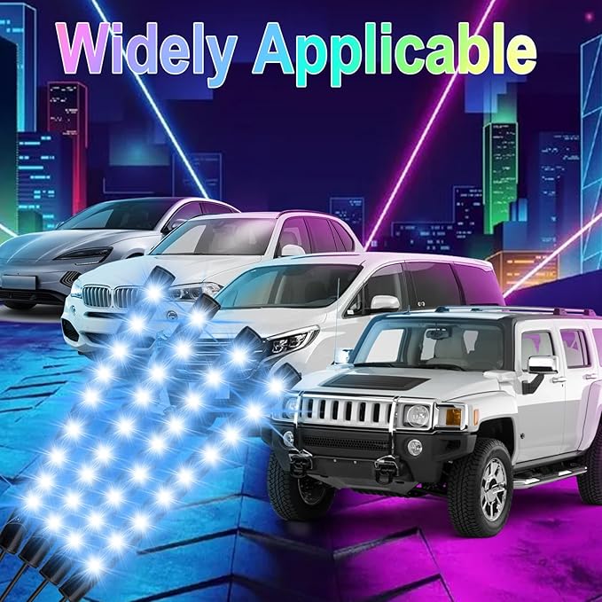 BFXM Car Interior Lights, 12V LED Strip Lights with Cigarette Lighter Adapter, Ambient Lighting Car Accessories, App & Remote Control Music Sync Color Change Lights for Truck Car (36LED Beads) -2 Set