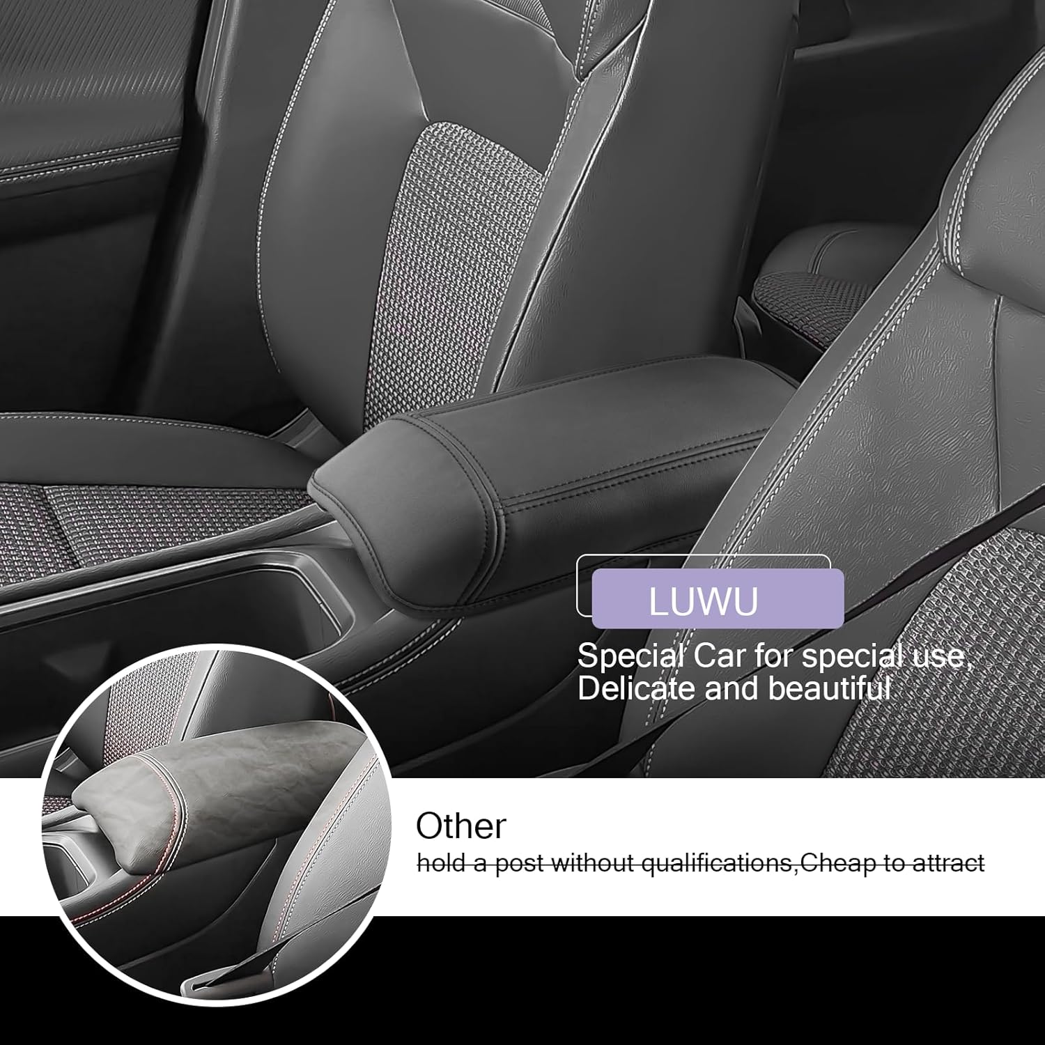 LUWU 2025 Kicks Center Console Cover Compatible with 2025 Nissan Kicks Accessories 2025 Kicks S/SV/SR Armrest Cover Armrest Console Cover (Thin Black)