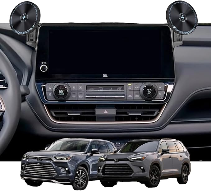 Designed for MagSafe Car Mount 12.3-inch for Toyota Grand Highlander Phone Holder 2026 Grand Highlander Hybrid Phone Mount,Get Two Holders for Driver and Passenger! 15W Fast Wireless Charging