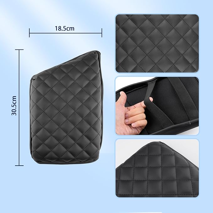 2018-2025 2026 XC60 Center Console Cover for Volvo XC60 (Core/Plus/Ultimate/Ultra/Black Edition/Momentum/R-Design/Inscription),Waterproof&Comfy Leather Cushion 2023 2024 2025 XC60 Armrest Cover