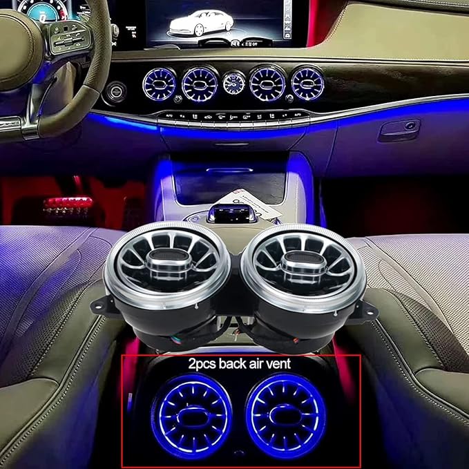 8pcs W222 Accessories LED Air Vent Ambient Lights Kit 64colors Replacement for Benz S Class W222 S400 S450 S500 S550 S560 S580 S600 S63 S65 NOT for Coupe 2 Doors (64 Colors [2018-2021])