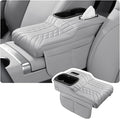 Car Armrest Storage Box for Cadillac SRX 2004–2016 2013 2014 2015, Sport-Style Center Console Organizer with Side Pocket, PU Leather Armrest Cushion, Elbow Support Pad,C Grey