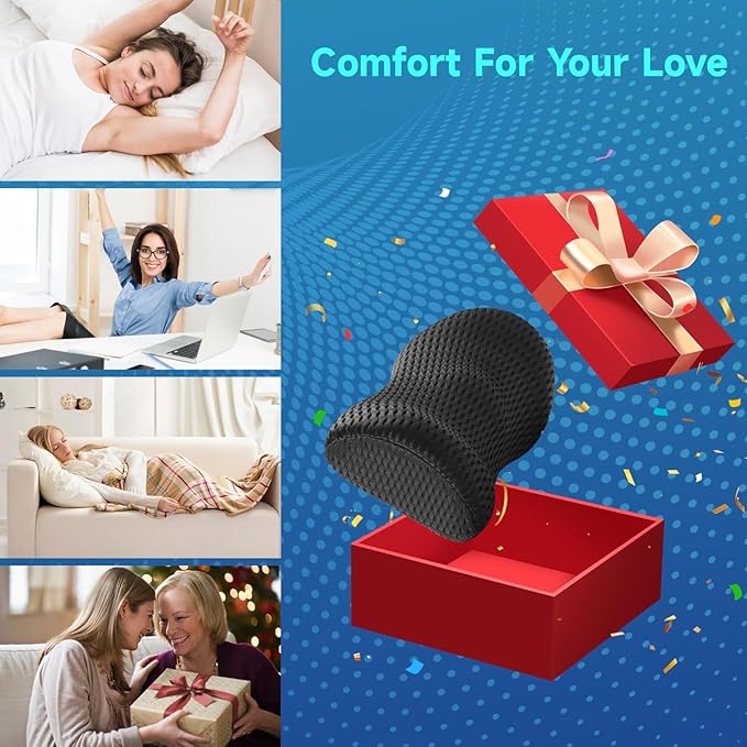 Lumbar Support Pillow for Office Chair Car Lumbar Pillow,Memory Foam Back Cushion with Breathable 3D Mesh Lumbar Support Orthopedic Backrest for Lower Back Pain Relief Ergonomic, LowerBackSupportBlack