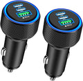 USB C Car Charger, Rombica 2Pack 3-Port 67W Dual PD USB-C&USB-A Car Power Cigarette Lighter USB Charger 3 in 1 PD/QC Type C Fast Car Charge for iPhone 17 17 Pro Max 16 15 14 13 12/Galaxy S26 S25/Pixel