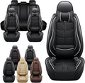 Leather Car Seat Covers Fit for Toyota Prius Prime 2017-2024, 5 Seater Car Seat Cover, Premium Waterproof, Scratch Resistant Car Interior Accessories (Full Set with Pillow Black White)