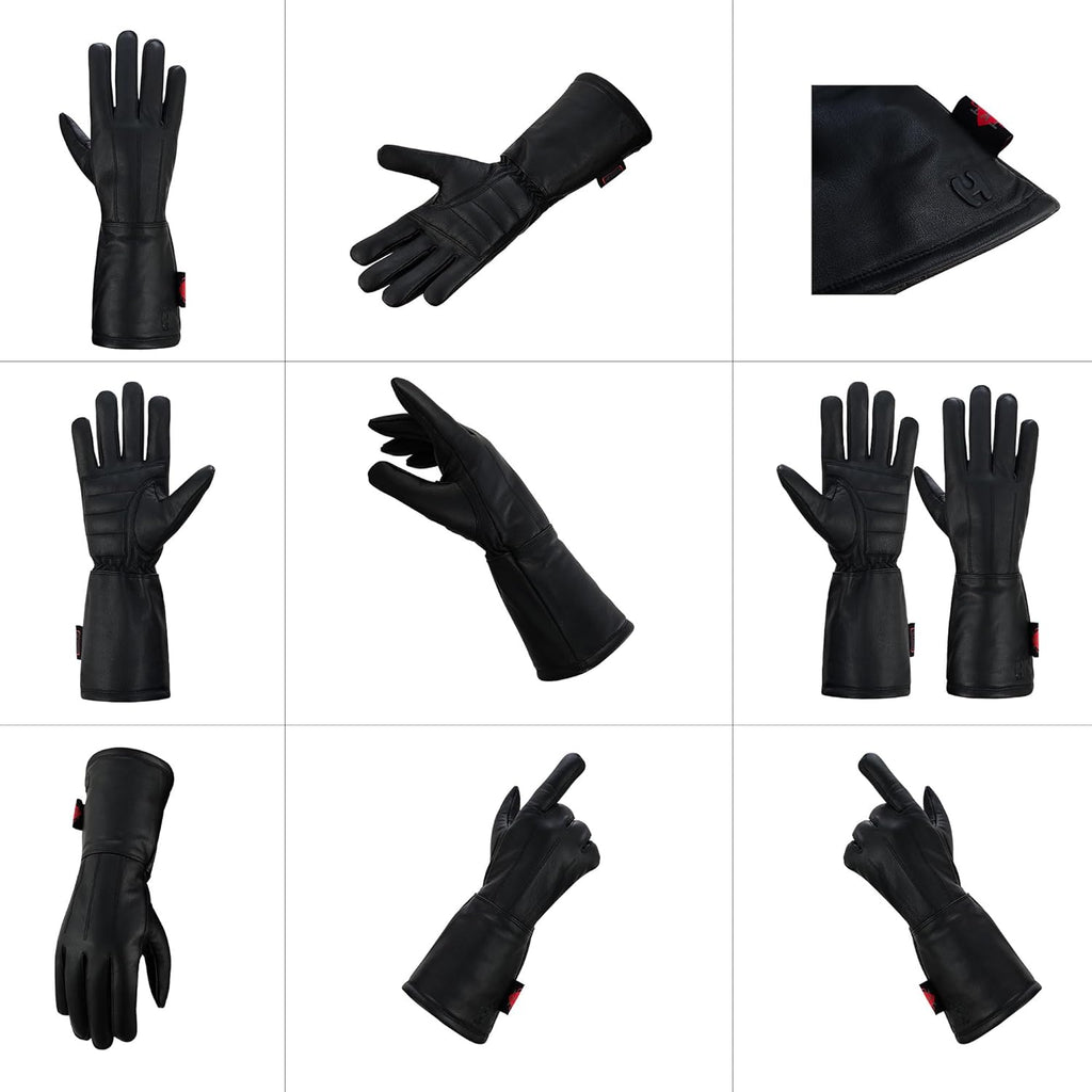 Hugger Women’s Classic Motorcycle Glove Seasonal Wind Stopper Lined Gauntlet