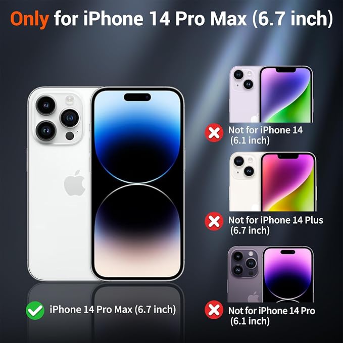SUPFINE Magnetic for iPhone 14 Pro Max Case (Compatible with MagSafe) (Military Grade Drop Protection) Slim Translucent Matte Shockproof with Anti-Fingerprint Phone Case,Gray
