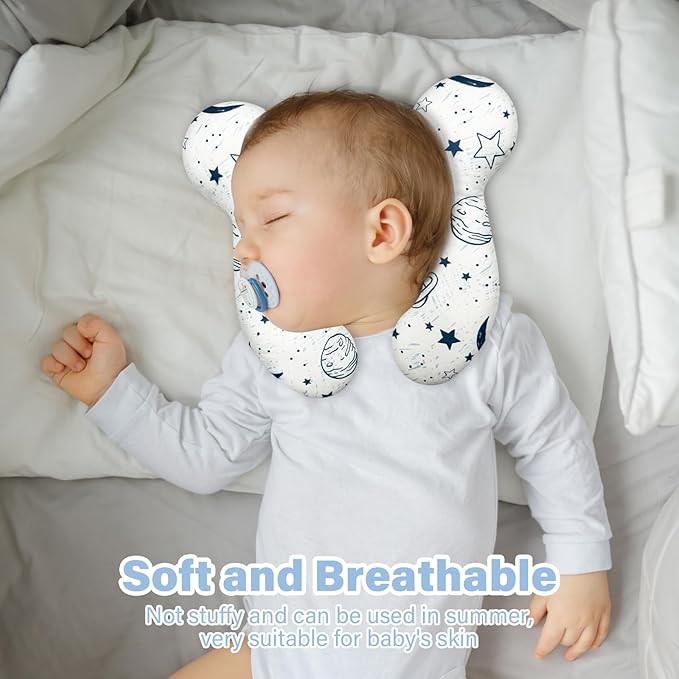 Baby Neck Pillows - Upgraded Toddler Travel Cushion for Toddler Head and Neck, Infant Neck Pillow for Car Plane Stroller Pushchair - Starry Sky