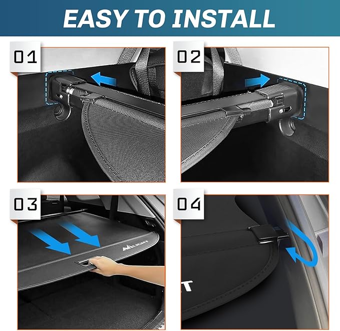 Nilight Trunk Cargo Cover for Kia Sportage Accessories 2017 2018 2019 2020 2021 2022, Retractable Security Shade Rear Cargo Cover, with Trunk Storage Net, 1-Pack