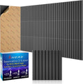 12 Pack Large Soundproof Wall Panels, 15.7 x 15.7 x 0.47 in Sound Proof Foam Panels for Walls, 1.2lb/ft³ High Density, Thicker 0.47in, Acoustic Panels, Sound Dampening Panels Black