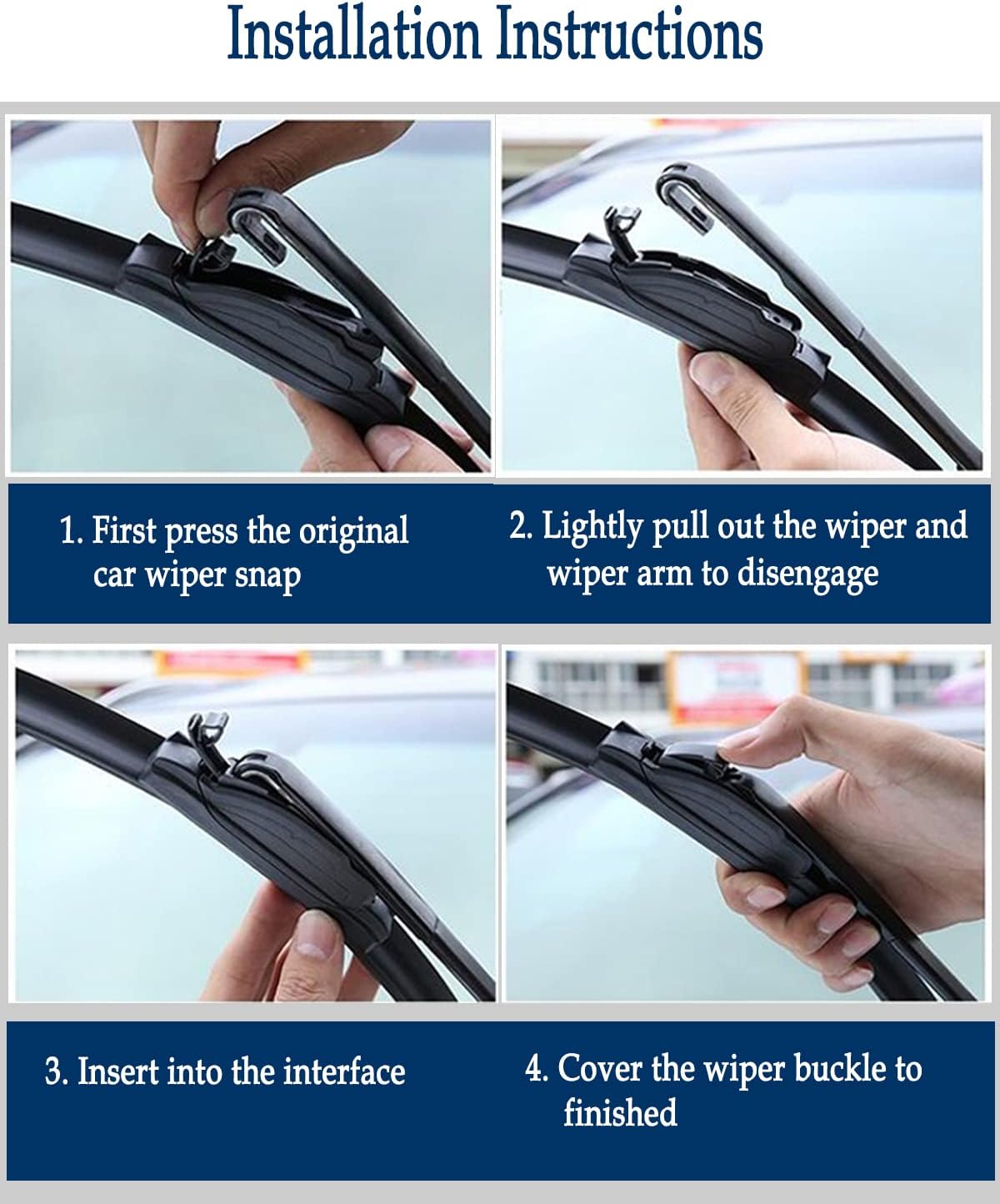 3 Wipers Set for 2008-2020 Lexus LX570, 2008-2011 Land Cruiser, 2013-2020 Land Cruiser, Windshield Wiper Blades Original Equipment Replacement Front and Rear- 24"/22"/12A" (Pack of 3) J- HOOK