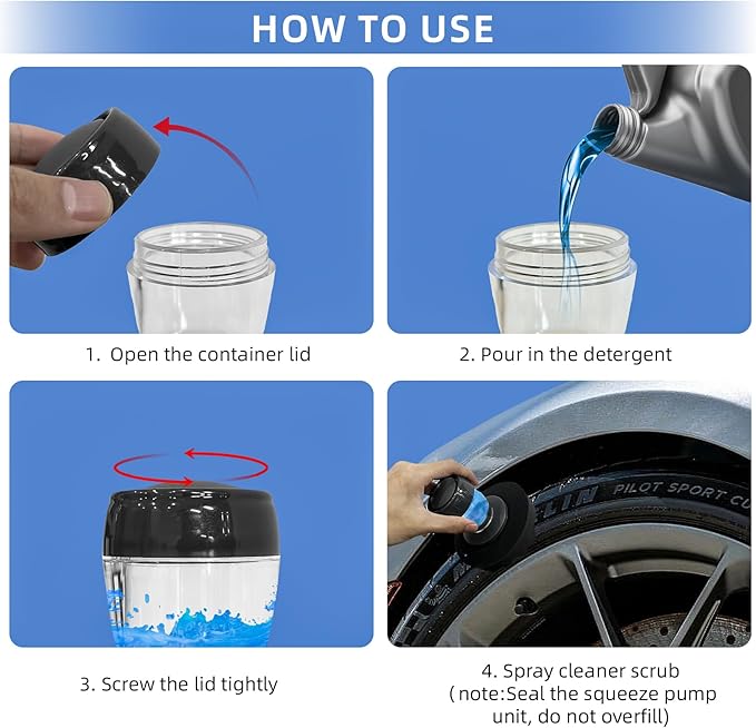 Tire Shine Applicator with 2 Detachable Foam Applicator Pads for Car Cleaning and Fine Polishing Reusable Tire Dressing Applicator for Car Truck SUV Motorcycle