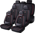 Car Seat Cover 7 Seats for Hyundai Palisade 2020-2025, Durable Wear Resistant Waterproof Sport Seat Covers, Breathable No Odor Premium Leather Vehicle Seat Covers.(Luxury,Black Red)