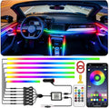 Dreamcolor Acrylic Interior Car LED Strip Light with APP Remote Control, RGB 6 in 1 with 175 inches 593 LEDs Fiber Optic Strip Lights for Car, Dynamic Chasing Music Sync Neon Car Ambient Lighting Kits