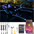 4 m Optic Fiber Car Ambient Lighting Kit Bluetooth App Control + RF Remote Control 64 Colors Multicoloured Music Interior Lighting Kit 12V 1W