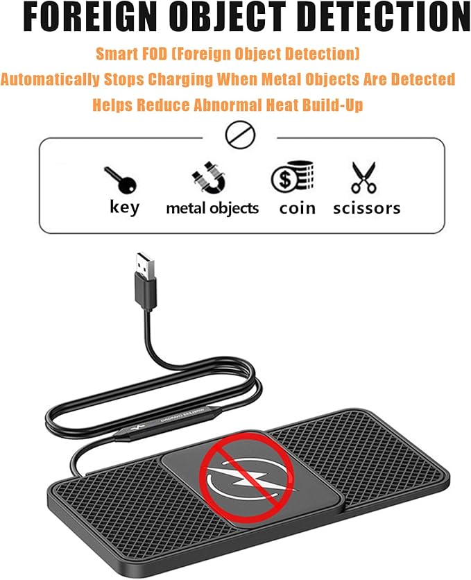 Wireless Car Phone Charger for Lexus NX200t/NX300/NX300h, Type C/USB 20W Fast Charging Pad, Non-Slip Charging Station for Travel Home Office Desk, Lightweight, USB