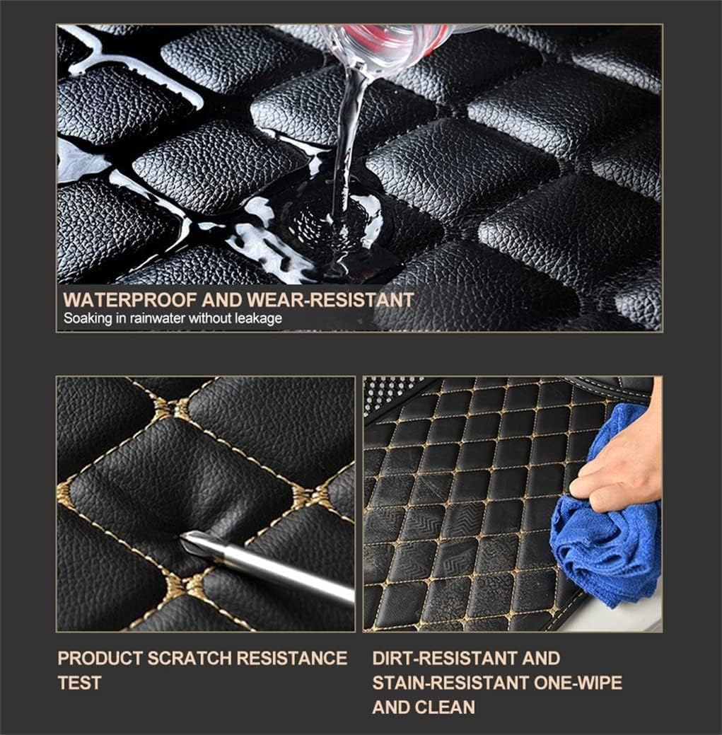 Customized Personalized Car Mats - All Weather Men's and Women's Floor mats Suitable for 99% of vehiclesPads Protection Non-Slip Leather Floor Liners (Blue and Black Beige)