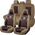 Truck Seat Covers for Chevy Silverado 2500 2007-2026, Waterproof Premium Leather Full Coverage Car Seat Cover, Muscle Sport Style Auto Interior Seat Cover Sets (Full Set/Brown Coffee)