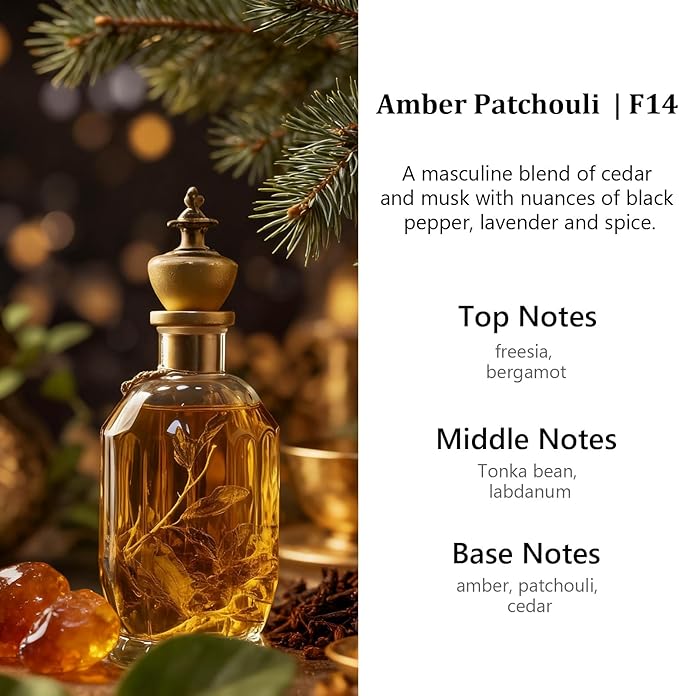 C Classy Hanging Car Air Freshener 2 Pack, Amber Patchouli Essential Oil Diffuser, Long-Lasting Fragrance, Cute Glass Bottle Car Accessories for Women & Men, Made in USA