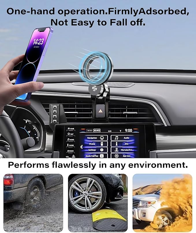 Car Phone Holder for Honda Civic 2016-2021 Accessories Compatible with MagSafe Hands-Free 360 Degree Rotation Adjustable Cell Phone Mount Does Not Affect Air Vent