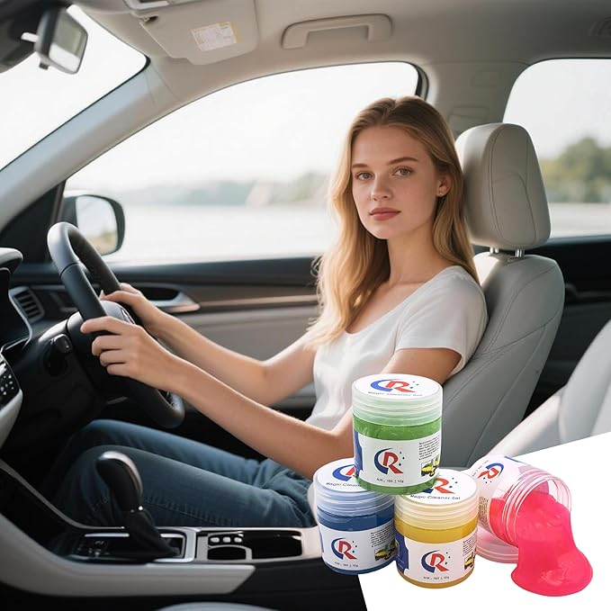 Car Cleaning Gel Putty Car Interior Cleaner Slime Auto Detailing Tools Universal Dust Removal Cleaning Kit for Car Accessories Vents 3C Office Scented 1Pack Lavender