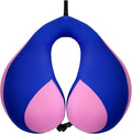 MOOB Kids Travel Neck Pillow with Chin Support, U-Shape Pillow for Head & Neck Support on Airplane & Car Rides, Ideal Travel Gift for Toddlers & Children (Blue Purple)