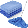 4 Pack Extra Large Microfiber Cleaning Cloths 20"x30", Lint-Free Reusable Towels for Home, Glass, Windows, Office, Kitchen, Bathroom – Mixed Blue