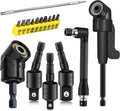 17Pcs Tools Flexible Drill Bit Extension,Include 3Pcs Rotatable Socket Adapter 2Pcs Hex Shank 105° Right Angle Drill Attachment 10 Short Screwdriver Bits 90° Angled Bits & Bendable Drill Bit Extension