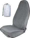 ZIMABLUE 1PC Waterproof Towel Car Seat Cover - 525g Heavy Duty 3-Layer Microfiber Sweat Protector for Bucket Seats - Non-Slip Machine Washable Universal Fit for Gym, Yoga, Beach, Pets & Outdoors-Gray