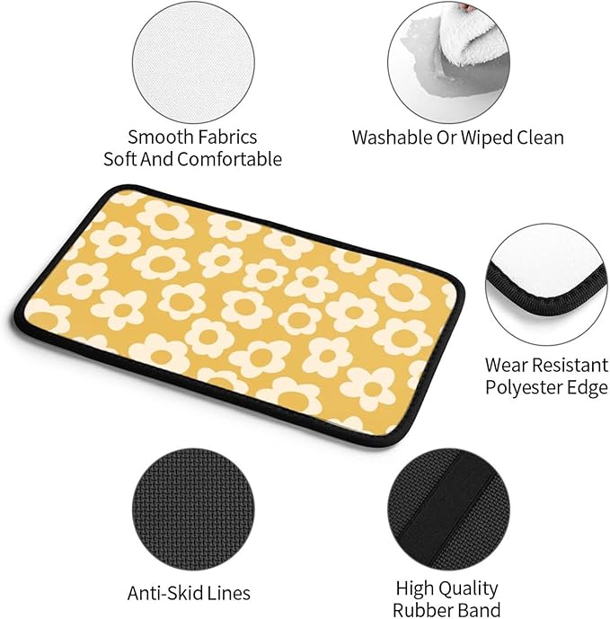 Vintage Groovy Flowers1 Auto Center Console Cover Pad Car Armrest Seat Box Cover Cushion Universal for Most Vehicle SUV Truck Car Accessories Decor