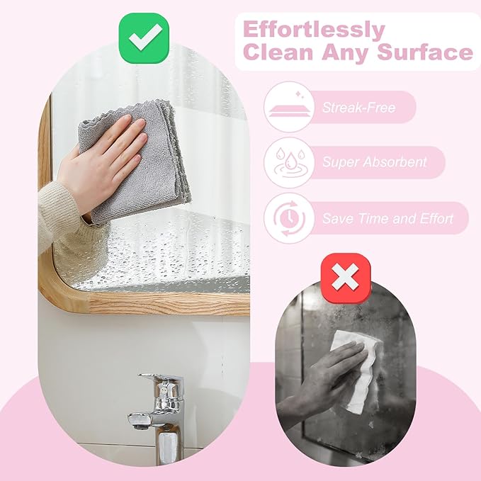 Jessy Home 2 Roll Reusable Paper Towels,100 Sheets Tear Away Microfiber Cleaning Cloth, Lint Free Cleaning Rags for Kitchen, Dishcloth,Household Cleaning Supplies