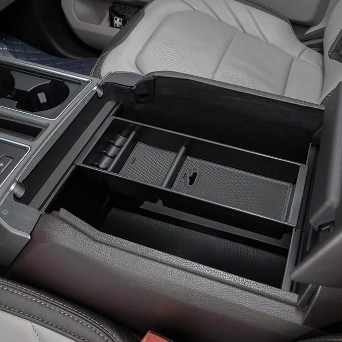 PIMCAR Center Console Organizer for 2024 2025 2026 Ford F150 & F150 Lightning Insert ABS Plastic Tray Armrest Storage Box Interior Accessories(Work Great with The OEM Tray)- Only One Tray