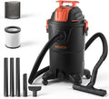 VEVOR Shop Vac, 8 Gallon Wet Dry Shop Vacuum, 4.5 Peak HP Portable with One-Button Self-Cleaning, Dual-Filter, 900W Input Power, 1.25in x 7ft Hose, 9.8ft Cord for Jobsite, Workshop, Garage, Home